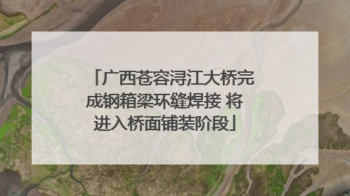 广西苍容浔江大桥完成钢箱梁环缝焊接 将进入桥面铺装阶段