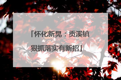 怀化新晃：贡溪镇狠抓落实有新招