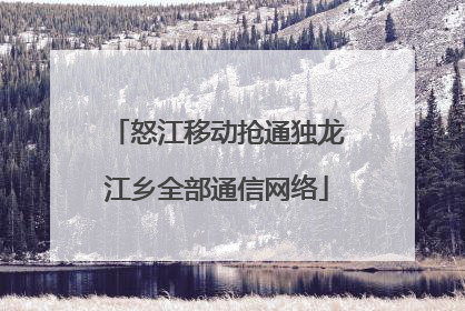 怒江移动抢通独龙江乡全部通信网络