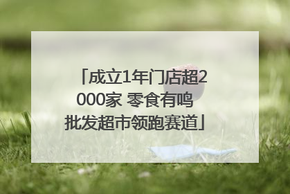 成立1年门店超2000家 零食有鸣批发超市领跑赛道
