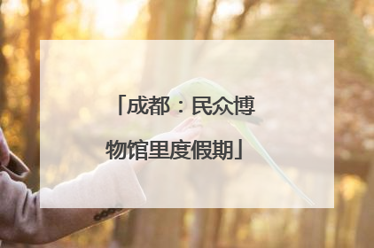 成都：民众博物馆里度假期