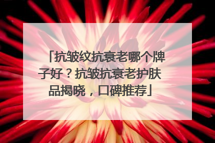 抗皱纹抗衰老哪个牌子好？抗皱抗衰老护肤品揭晓，口碑推荐