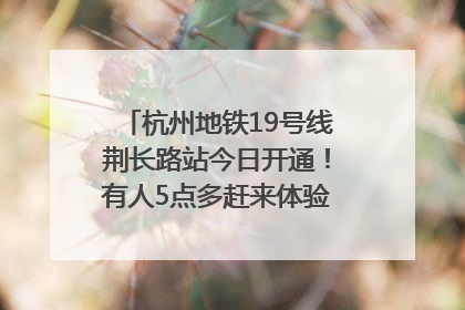 杭州地铁19号线荆长路站今日开通！有人5点多赶来体验：太方便了