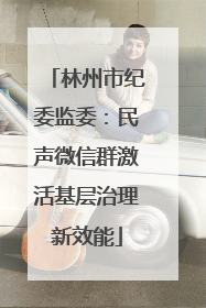 林州市纪委监委：民声微信群激活基层治理新效能