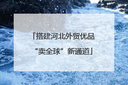搭建河北外贸优品“卖全球”新通道