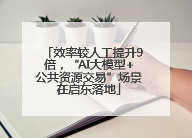 效率较人工提升9倍，“AI大模型+公共资源交易”场景在启东落地