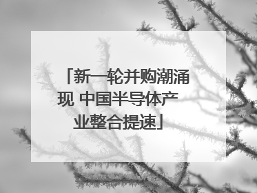 新一轮并购潮涌现 中国半导体产业整合提速