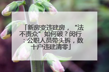 新房变违建房，“法不责众”如何破？闵行：公职人员带头拆，数十户违建清零