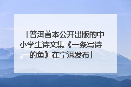 普洱首本公开出版的中小学生诗文集《一条写诗的鱼》在宁洱发布
