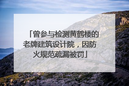 曾参与检测黄鹤楼的老牌建筑设计院，因防火规范疏漏被罚