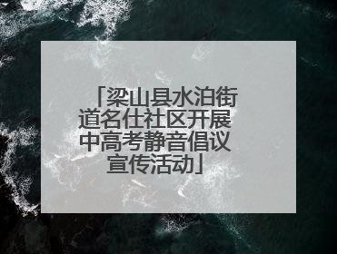 梁山县水泊街道名仕社区开展中高考静音倡议宣传活动