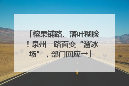 榕果铺路、落叶糊脸！泉州一路面变“溜冰场”，部门回应→
