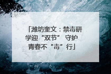 潍坊奎文：禁毒研学迎“双节” 守护青春不“毒”行