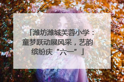 潍坊潍城芙蓉小学：童梦跃动展风采，艺韵缤纷庆“六一”