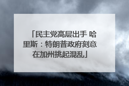 民主党高层出手 哈里斯：特朗普政府刻意在加州挑起混乱