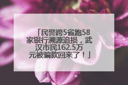 民警跨5省跑58家银行溯源追损，武汉市民162.5万元被骗款回来了！