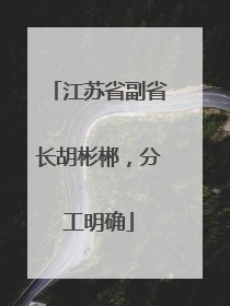江苏省副省长胡彬郴，分工明确