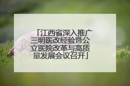 江西省深入推广三明医改经验暨公立医院改革与高质量发展会议召开