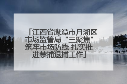 江西省鹰潭市月湖区市场监管局“三聚焦”筑牢市场防线 扎实推进禁捕退捕工作