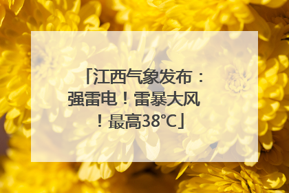 江西气象发布：强雷电！雷暴大风！最高38℃