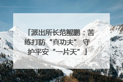 派出所长范鲲鹏：苦练打防“真功夫” 守护平安“一片天”