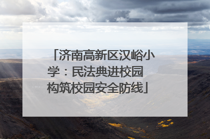 济南高新区汉峪小学：民法典进校园 构筑校园安全防线