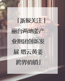 浙报关注丨丽台两地姜产业抱团创新发展 缙云黄姜跨界俏销