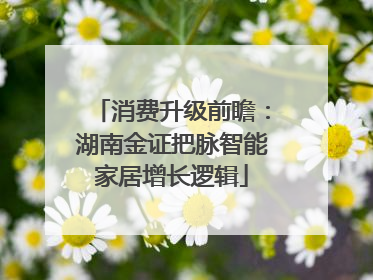 消费升级前瞻：湖南金证把脉智能家居增长逻辑