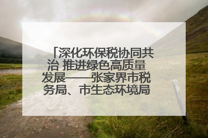 深化环保税协同共治 推进绿色高质量发展——张家界市税务局、市生态环境局签署合作备忘录