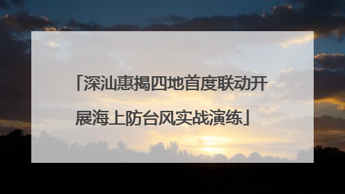 深汕惠揭四地首度联动开展海上防台风实战演练