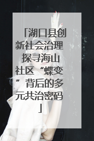湖口县创新社会治理 探寻海山社区“蝶变”背后的多元共治密码
