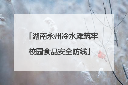 湖南永州冷水滩筑牢校园食品安全防线
