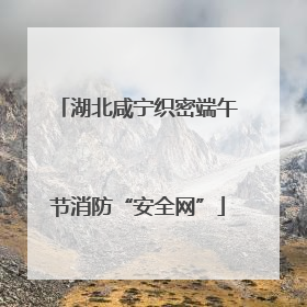 湖北咸宁织密端午节消防“安全网”