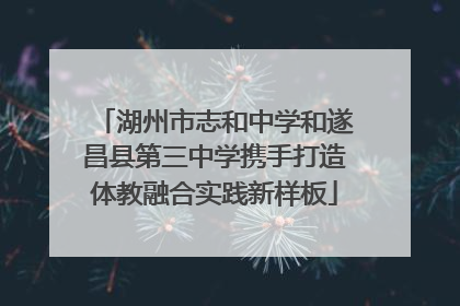 湖州市志和中学和遂昌县第三中学携手打造体教融合实践新样板