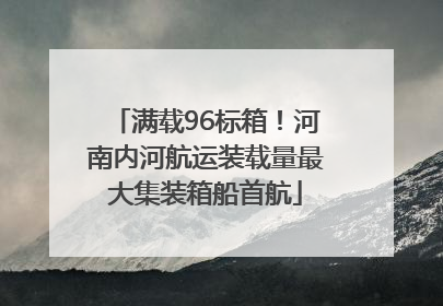 满载96标箱！河南内河航运装载量最大集装箱船首航