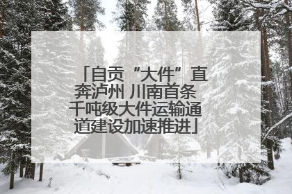自贡“大件”直奔泸州 川南首条千吨级大件运输通道建设加速推进
