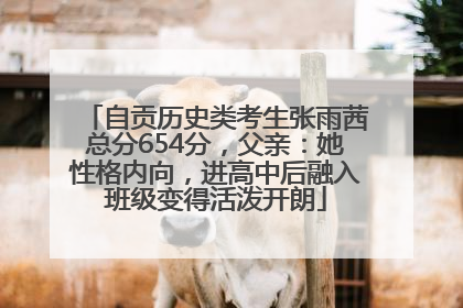 自贡历史类考生张雨茜总分654分，父亲：她性格内向，进高中后融入班级变得活泼开朗