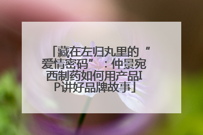藏在左归丸里的“爱情密码”：仲景宛西制药如何用产品IP讲好品牌故事