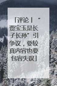 评论丨“贾宝玉是长子长孙”引争议，要较真内容也要包容失误