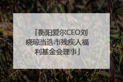 衡阳爱尔CEO刘晓琼当选市残疾人福利基金会理事