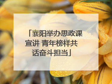 襄阳举办思政课宣讲 青年榜样共话奋斗担当