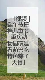 视频｜端午节撞档儿童节 重庆动物园萌娃看萌兽吃特色粽子大餐