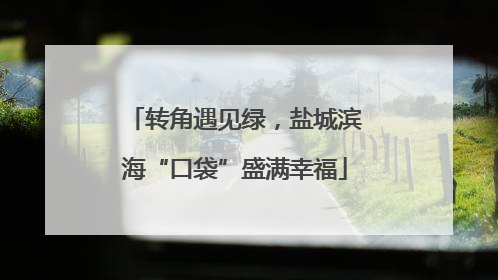 转角遇见绿，盐城滨海“口袋”盛满幸福