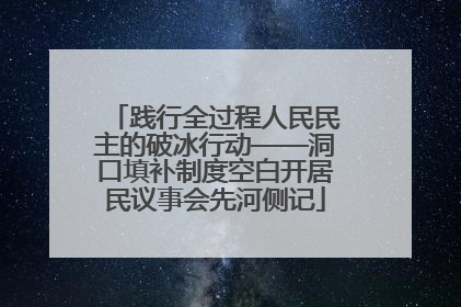 践行全过程人民民主的破冰行动——洞口填补制度空白开居民议事会先河侧记