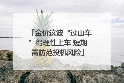 金价这波“过山车”得理性上车 短期需防范投机风险