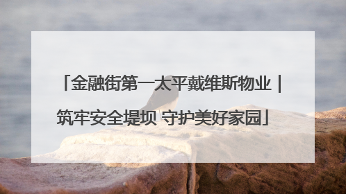 金融街第一太平戴维斯物业｜筑牢安全堤坝 守护美好家园