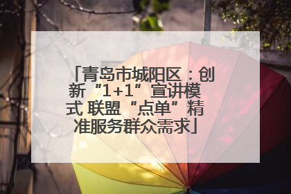 青岛市城阳区：创新“1+1”宣讲模式 联盟“点单”精准服务群众需求