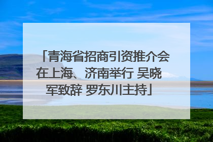 青海省招商引资推介会在上海、济南举行 吴晓军致辞 罗东川主持
