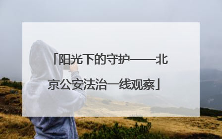 阳光下的守护——北京公安法治一线观察