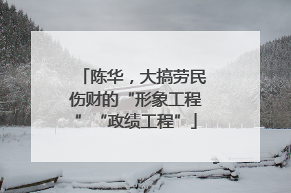 陈华，大搞劳民伤财的“形象工程”“政绩工程”